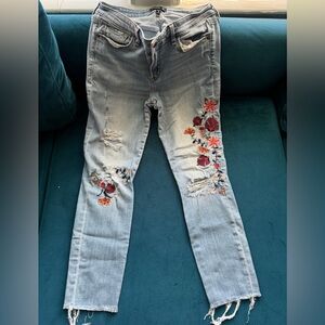 Abercrombie Floral Ripped Jeans